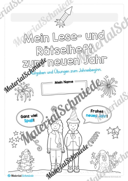 Neujahr: Lese- & Rätselheft (1. & 2. Klasse) - Arbeitsblatt 01