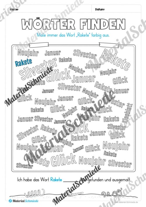 Neujahr: Lese- & Rätselheft (1. & 2. Klasse) - Arbeitsblatt 04