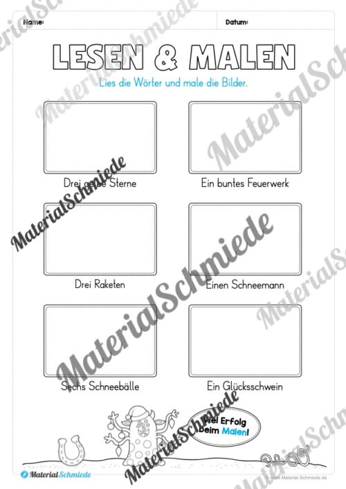 Neujahr: Lese- & Rätselheft (1. & 2. Klasse) - Arbeitsblatt 05