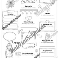 Neujahrsvorsätze 2025 (Steckbrief) - Arbeitsblatt 01