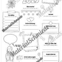 Neujahrsvorsätze 2025 (Steckbrief) - Arbeitsblatt 04