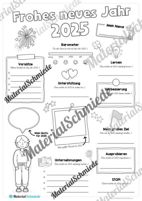 Neujahrsvorsätze 2025 (Steckbrief) - Arbeitsblatt 05