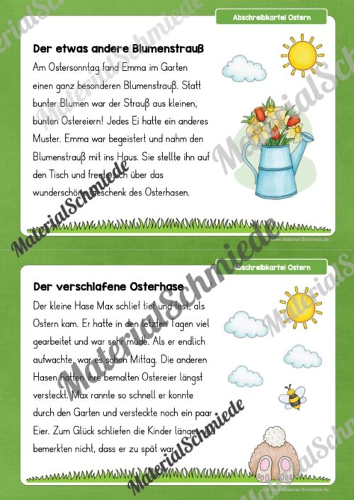 Abschreibkarten: Thema Ostern (12 Karten) - Arbeitsblatt 03