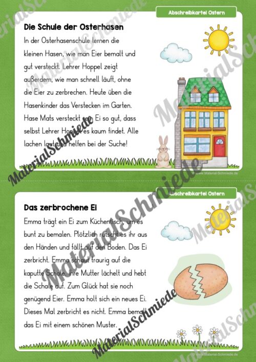 Abschreibkarten: Thema Ostern (12 Karten) - Arbeitsblatt 06