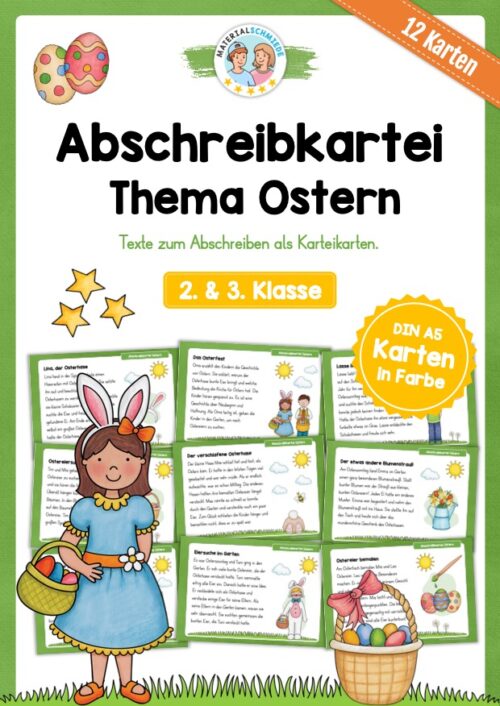 Abschreibkarten: Thema Ostern (12 Karten)