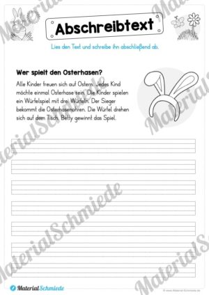 10 Abschreibtexte zu Ostern (Wer spielt den Osterhasen?)