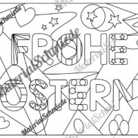 Ausmalbild Ostern (PopArt) - Arbeitsblatt