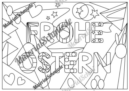 Ausmalbild Ostern (PopArt) - Arbeitsblatt