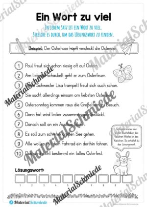 Leseübung zu Ostern: Ein Wort zu viel (Vorschau)