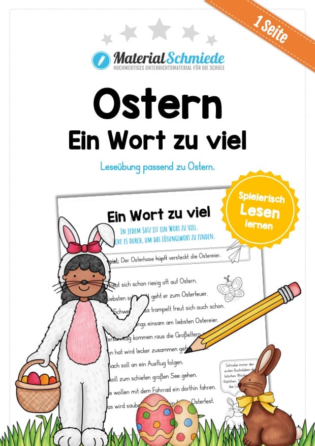 Leseübung zu Ostern: Ein Wort zu viel