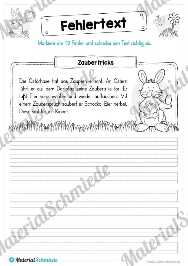 10 Fehlertexte zu Ostern (Zaubertricks)