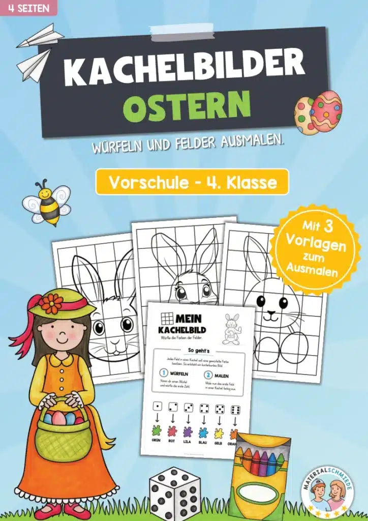 Ausmalbilder: Kachelbilder zu Ostern