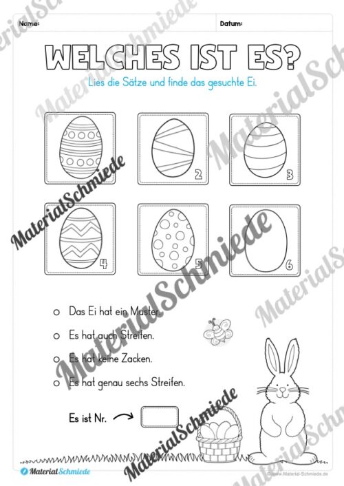 Lese- & Rätselheft zu Ostern (1. & 2. Klasse) - Arbeitsblatt 03