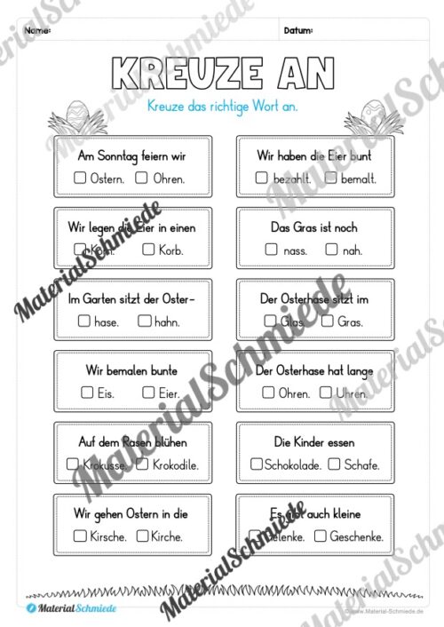 Lese- & Rätselheft zu Ostern (1. & 2. Klasse) - Arbeitsblatt 04