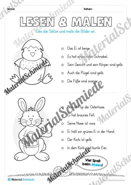 Lese- & Rätselheft zu Ostern (1. & 2. Klasse) - Arbeitsblatt 06