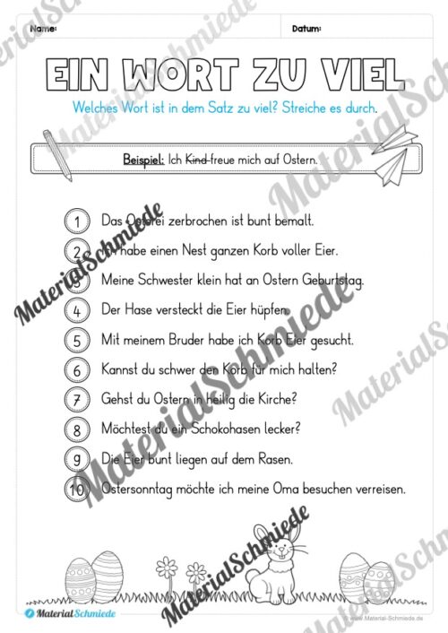 Lese- & Rätselheft zu Ostern (1. & 2. Klasse) - Arbeitsblatt 08