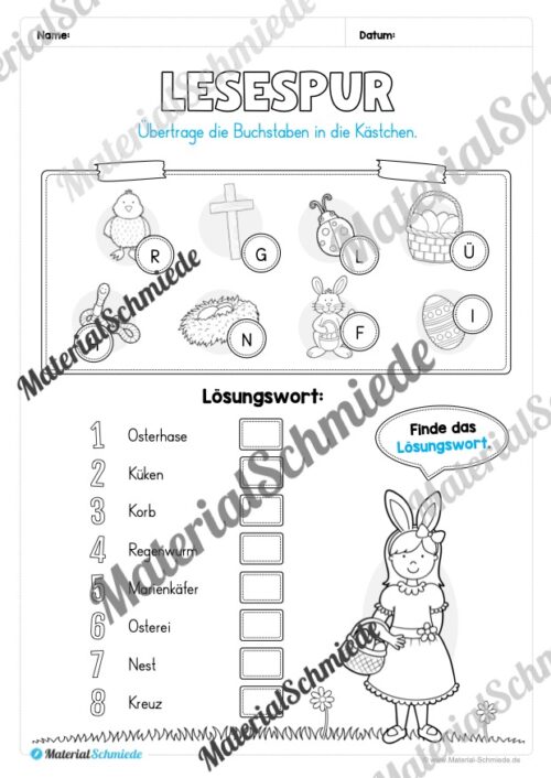 Lese- & Rätselheft zu Ostern (1. & 2. Klasse) - Arbeitsblatt 09