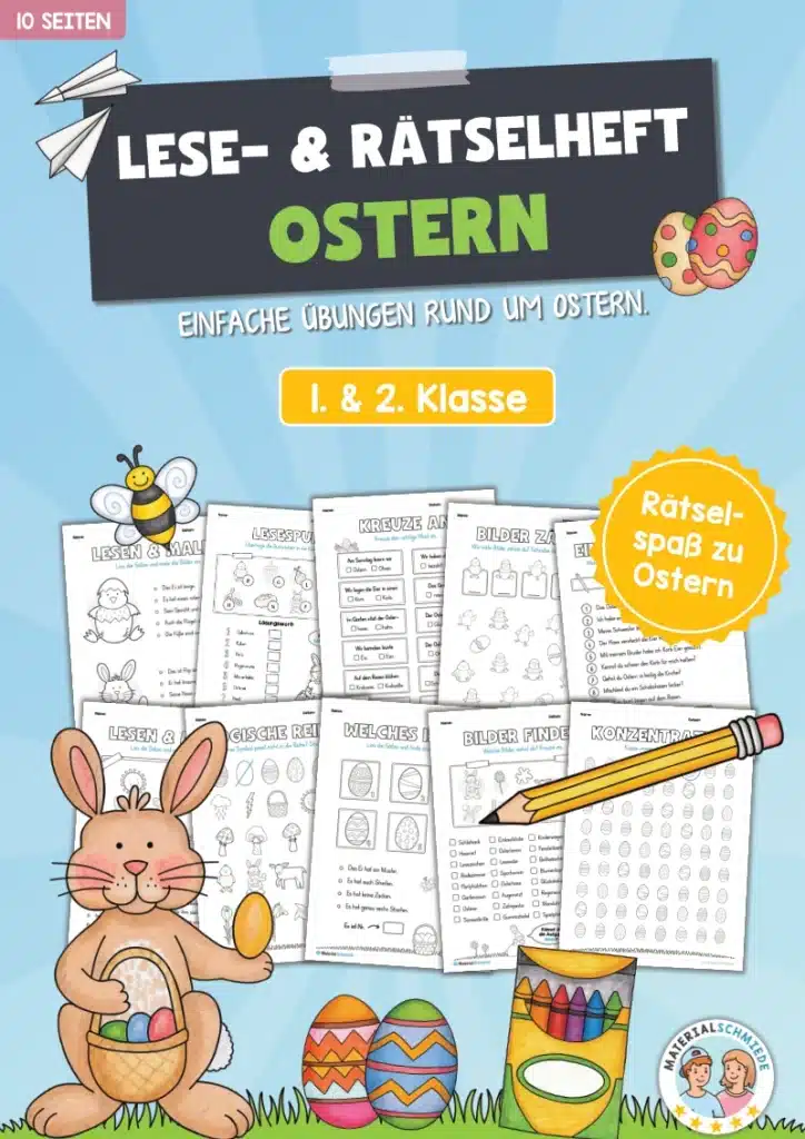 Lese- & Rätselheft zu Ostern (1. & 2. Klasse)