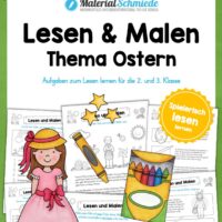 Lesen & Malen zu Ostern (15 Arbeitsblätter)