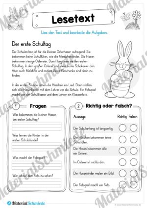 10 Leseübungen zu Ostern (Lesetext)