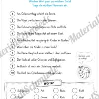 10 Leseübungen zu Ostern (Blitzlesen)