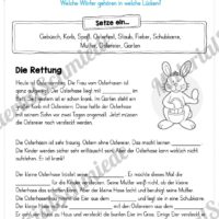 10 Leseübungen zu Ostern (Lückentext)