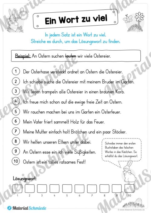 Materialpaket Ostern: Deutsch (1/2 Klasse) - Vorschau 06