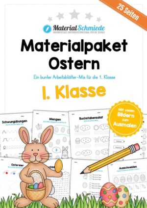 Materialpaket Ostern: 1. Klasse (25 Arbeitsblätter)