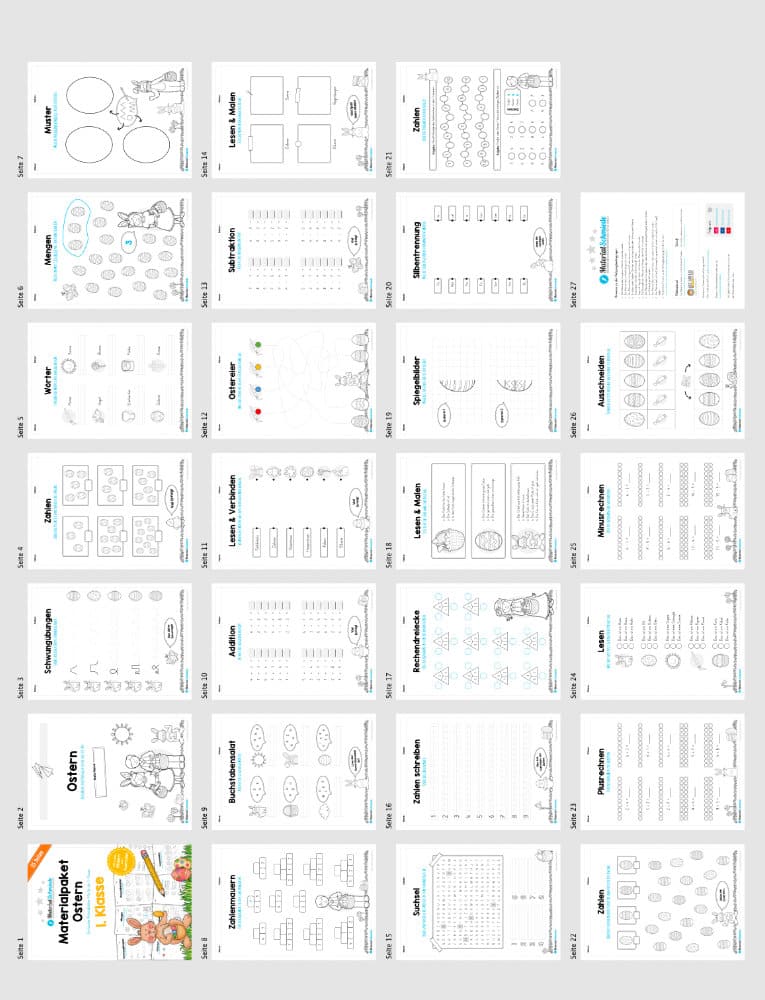 Materialpaket Ostern: 1. Klasse (Überblick)