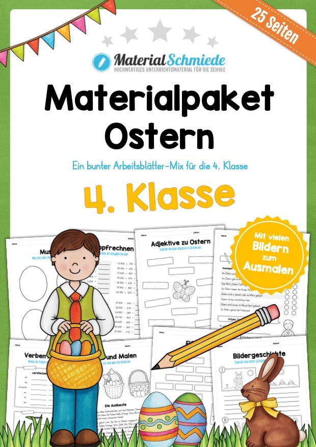 Materialpaket Ostern: 4. Klasse (25 Arbeitsblätter)