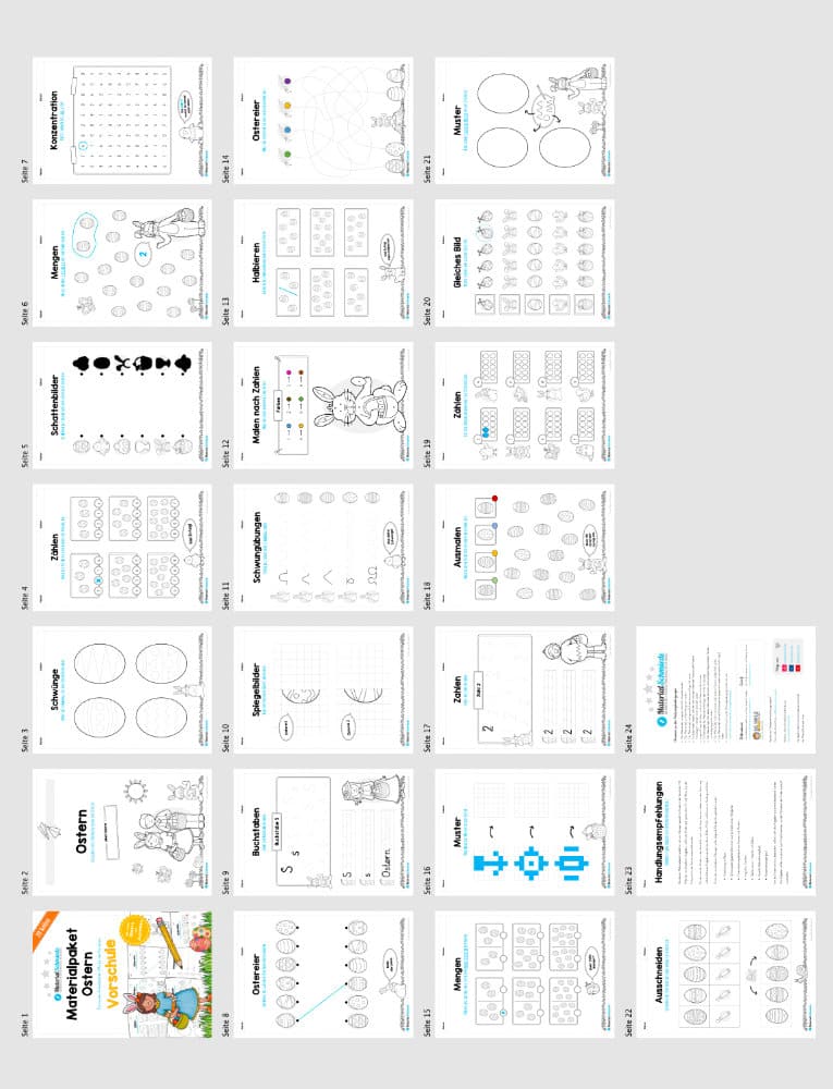Materialpaket Ostern: Vorschule (Überblick)