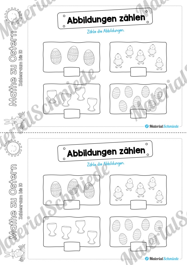 Mathe Übungen Ostern – Zahlenraum bis 10 (Vorschau 02)