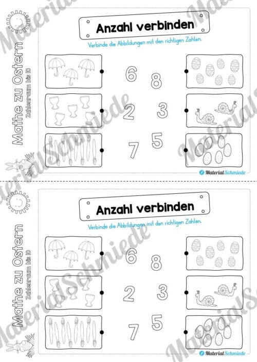 Mathe Übungen Ostern - Zahlenraum bis 10 (Vorschau 04)
