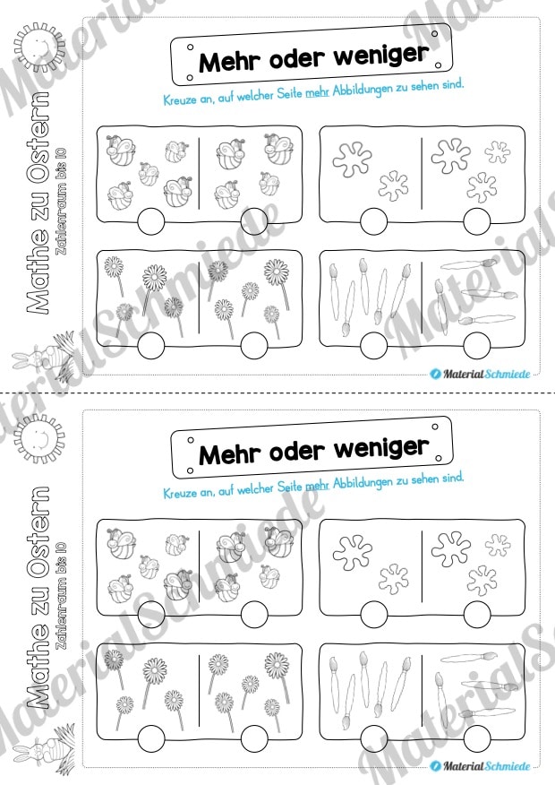 Mathe Übungen Ostern – Zahlenraum bis 10 (Vorschau 05)