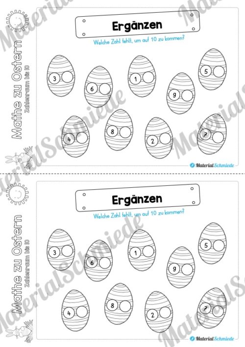 Mathe Übungen Ostern - Zahlenraum bis 10 (Vorschau 06)