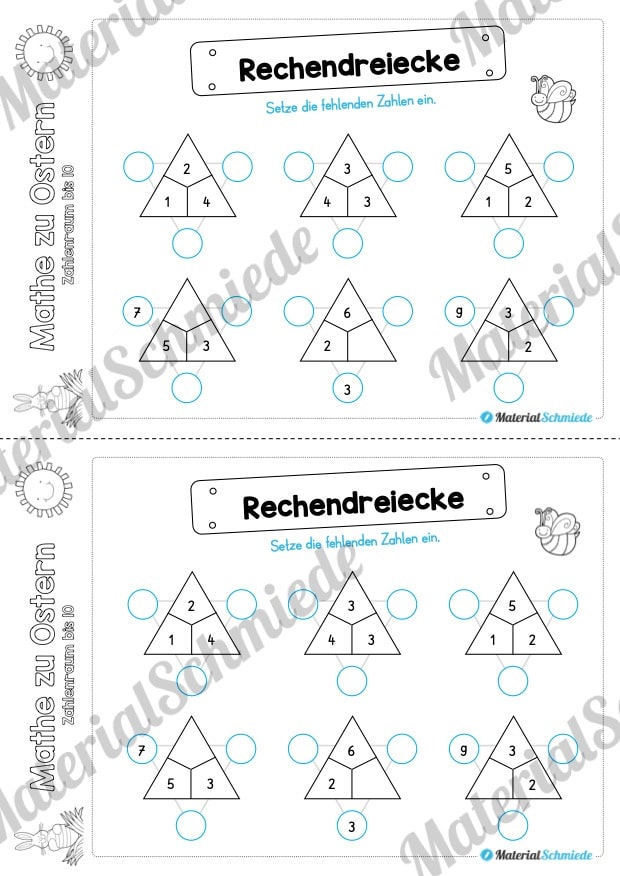 Mathe Übungen Ostern – Zahlenraum bis 10 (Vorschau 07)