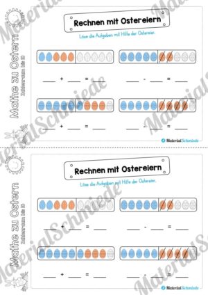 Mathe Übungen Ostern – Zahlenraum bis 10 (Vorschau 08)