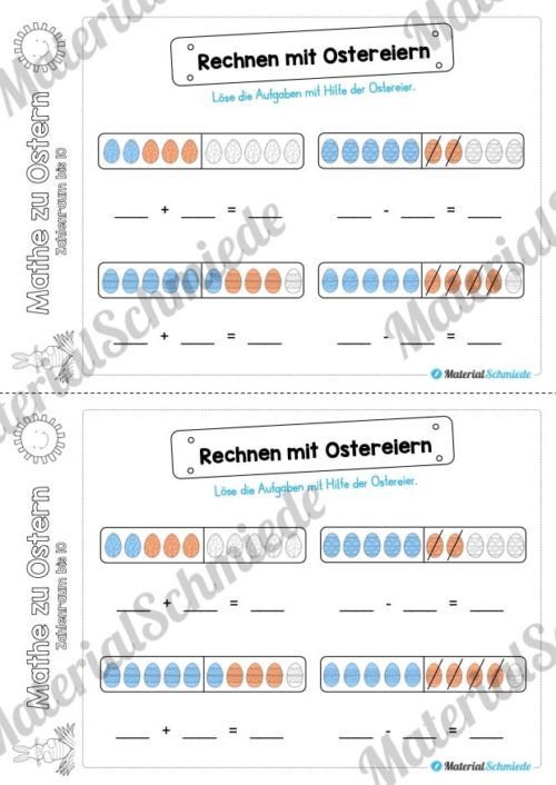 Mathe Übungen Ostern - Zahlenraum bis 10 (Vorschau 08)