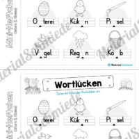 Mini-Heft: Ostern für die 1. Klasse (Wortlücken)