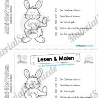 Mini-Heft: Ostern für die 1. Klasse (Lesen & Malen)