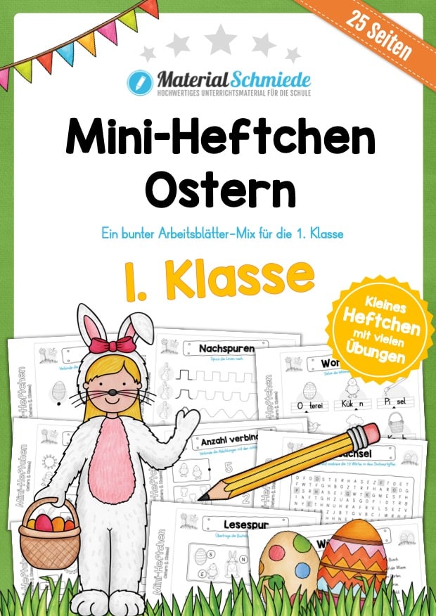 Mini-Heft Ostern: 1. Klasse (25 Arbeitsblätter)