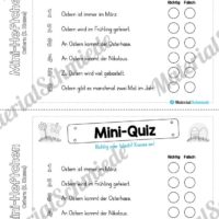 Mini-Heft: Ostern für die 2. Klasse (Mini-Quiz)
