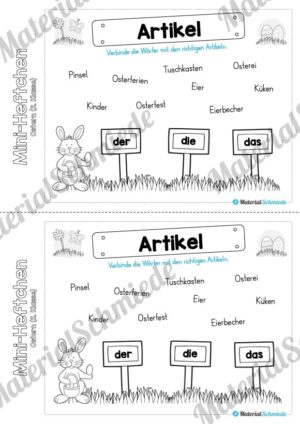 Mini-Heft: Ostern für die 2. Klasse (Artikel zuordnen)