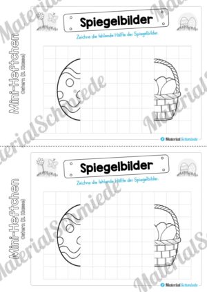 Mini-Heft: Ostern für die 2. Klasse (Spiegelbilder zeichnen)