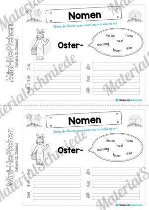 Mini-Heft: Ostern für die 2. Klasse (Zusammengesetzte Nomen)