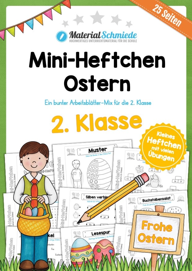 Mini-Heft Ostern: 2. Klasse (25 Arbeitsblätter)