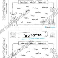 Mini-Heft: Ostern für die 3. Klasse (Wortarten unterscheiden)