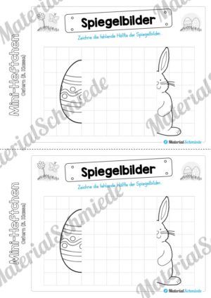 Mini-Heft: Ostern für die 3. Klasse (Spiegelbilder)