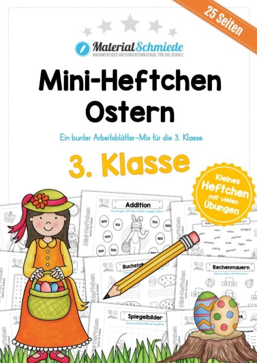 Mini-Heft: Ostern für die 3. Klasse (25 Arbeitsblätter)