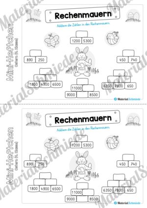 Mini-Heft: Ostern für die 4. Klasse (Rechenmauern)